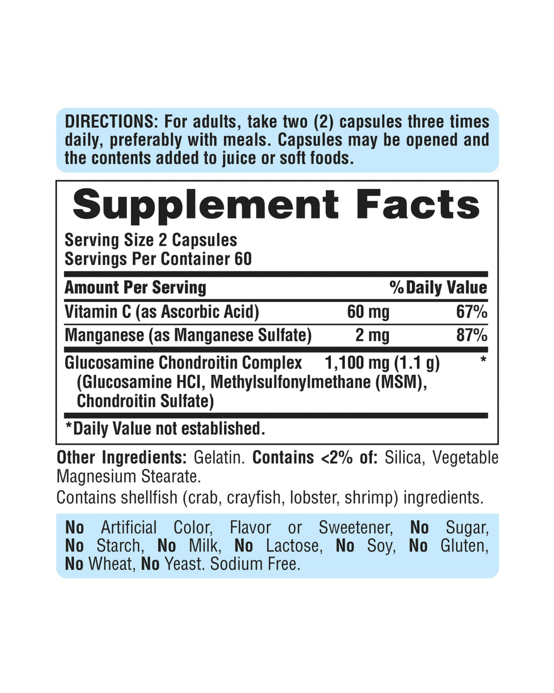 Glucosamina Condroitina, 120ct, Puritan's Pride - Imagen 2